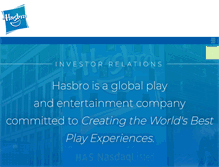 Tablet Screenshot of investor.hasbro.com